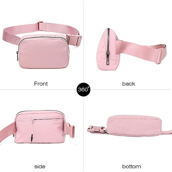 Fanny Belt Bag Midjeväska Crossbody Väskor Bum Bag För Löpning Vandring Resa Träning Justerbar Rem För Kvinnor Pink