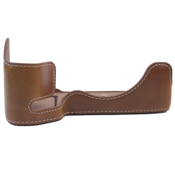 PU Læder Kamera Bund Etui Beskyttende Halv Krops Cover til Sony A7M4/A1/A7S III/A7S3/A7R5 Brown