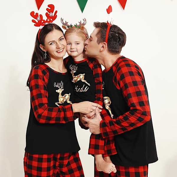 Familjepjässet med matchande julrutor - Pyjamas för husdjur, bebis, barn, pappa och mamma mon 3XL