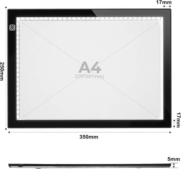 Opgraderet A4 Diamant Maleri Lysboks Med LED Pad