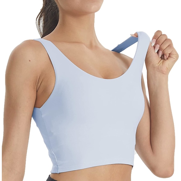 Kvinnors vadderade sport-bh - Sömlös bekväm bh Longline Crop Top