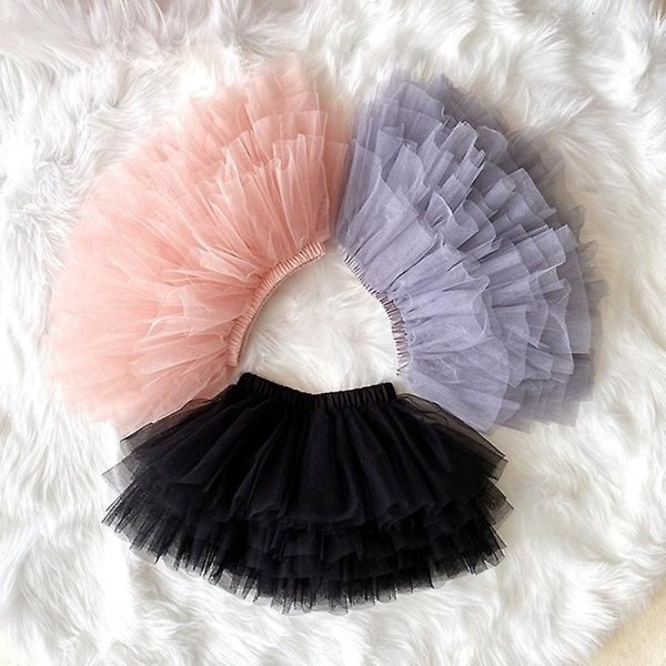 Fashion baby flickor tutu fluffig kjol prinsessa balett dans tutu mesh kjol barn tårta kjol söta flickor kläder Gray 80