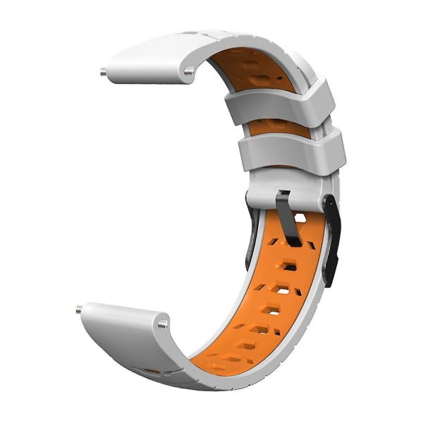 Silikonersättningsarmband för Samsung Galaxy Watch 5 40mm/44mm/ 5 Pro 45mm, trapetsformade hål White Orange