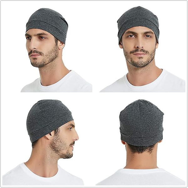 Bomulls mössa, 2-pack Acsergery Unisex löparmössa vinter sommar sportmössa sovmössa kemo present