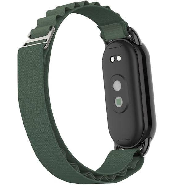 Nyloninen kellon ranneke Xiaomi Smart Band 8:lle, säädettävä korvaava ranneke mustalla liittimellä Army Green