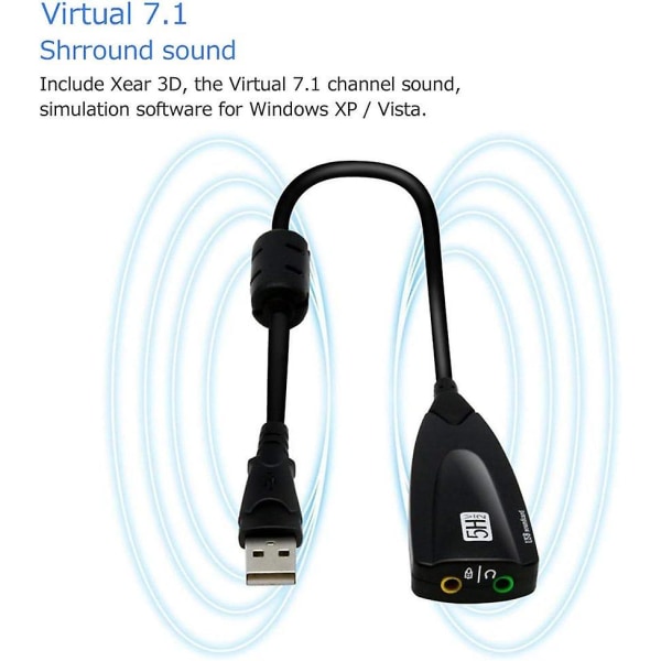 Usb-ljudkort, usb till jack-ljudadapter, extern ljudadapter, stereoljudkort för spelheadset, hörlurar, högtalare, Ps4, Pc, bärbar dator, skrivbord