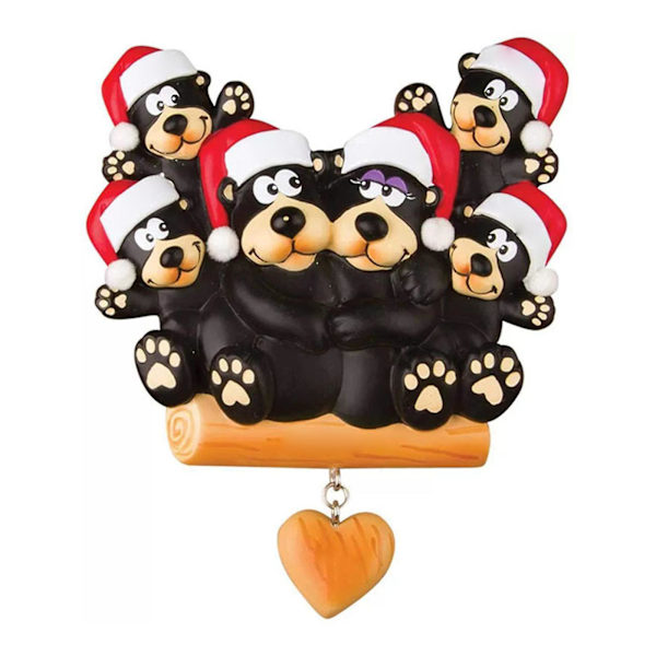 2022 DIY Jule Sort Hund Familie På 2-3-4-5-6 Til Juletræs Ornament A5 6