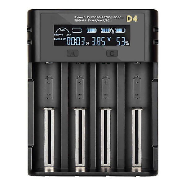 LCD til Smart Universal Batterioplader til 10400/14500/14650/16340/18350/18500