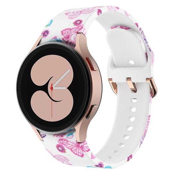 Kuvioitu silikonisoljellinen kellon ranneke Samsung Galaxy Watch4 Classic 42/46mm/Active 40/44mm -kelloille Butterflies