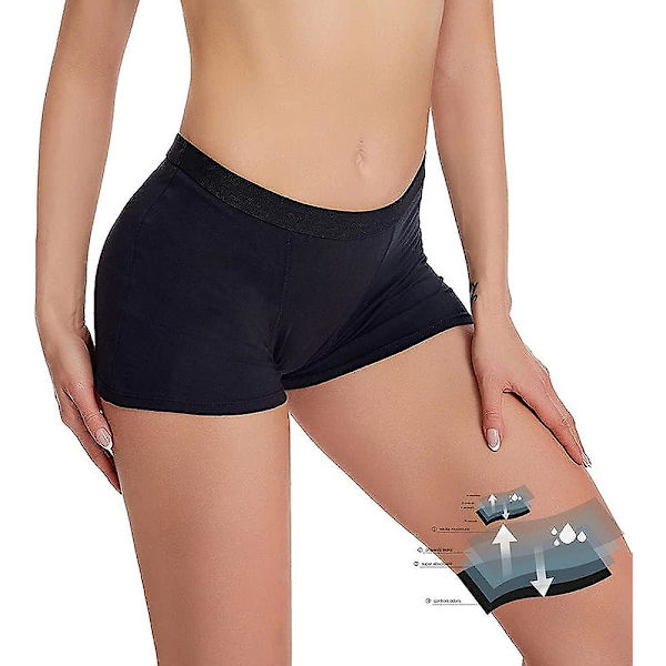 Menstruseundertøy for kvinner Lekkasjesikre truser Absorberende boyshort damebomull