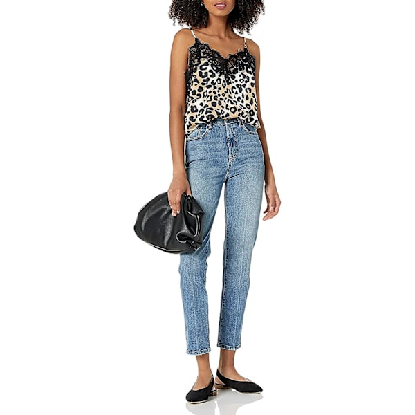 Kvinnors Natalie V-ringad spetsbesatt linne Praline Leopard XL