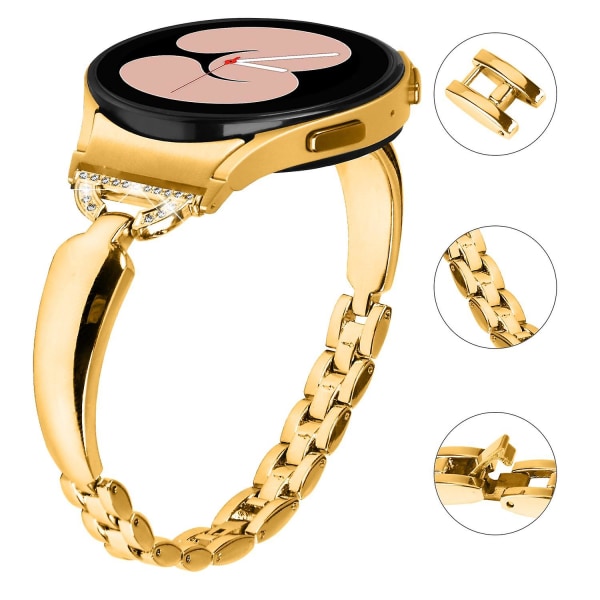 Watch för Samsung Galaxy Watch 6 40mm 44mm, kopparmetallarmband med anslutning Gold
