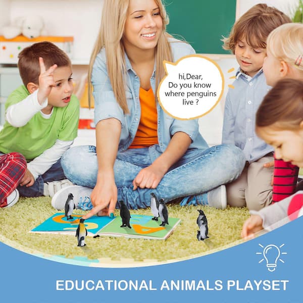 8 st Pingvinfigurer Simuleringspingvinleksaker Tidiga pedagogiska leksaker Djurprydnader