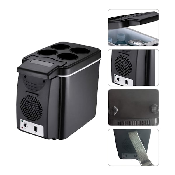 Bilkylskåp Mini Frys, Camping Elektrisk Islåda 6L Bärbar Kylskåp, Camping Kylbox Dubbel Användning Isolering Kylbox, Lätt