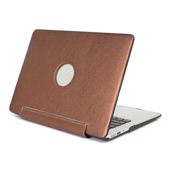 PU-läder + PC Full-Protection case för MacBook Pro 16 tum (2019) (A2141), värmeavledningshål Coffee