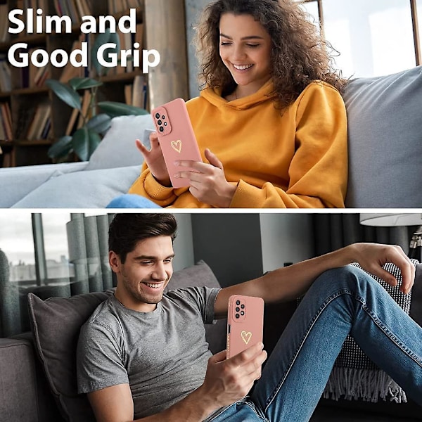 Designad för Samsung Galaxy A32 5G Skal Hjärtdesign för Kvinnor Flickor Mjuk TPU Plätering Fullt Kameraskydd Telefonfodral med Skärmskydd