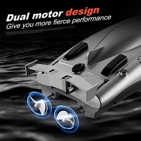 RC-båt 2,4 GHz fjärrstyrda båtar för barn och vuxna 20+ MPH höghastighetsfartyg dubbla motorer självrättande tävlingsbåt pooler och sjöleksaker
