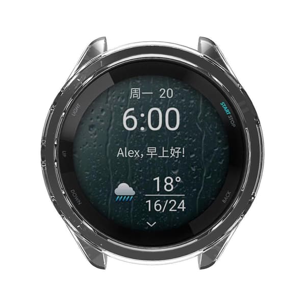 För Garmin Forerunner 265 Klockfodral Anti-fall Transparent TPU Klockramskydd Blue