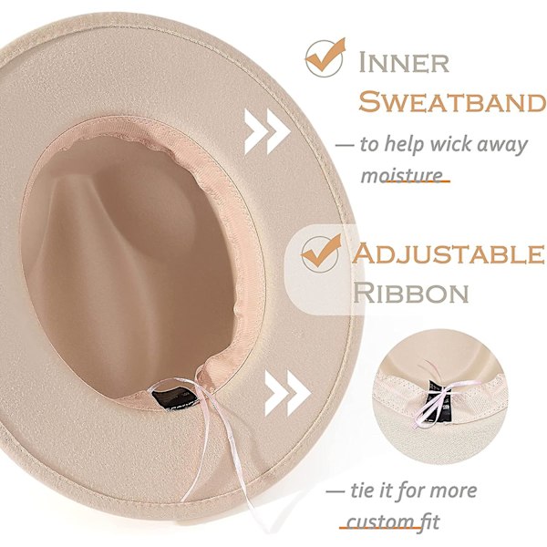 Kvinnors bälte spänne Fedora hatt White