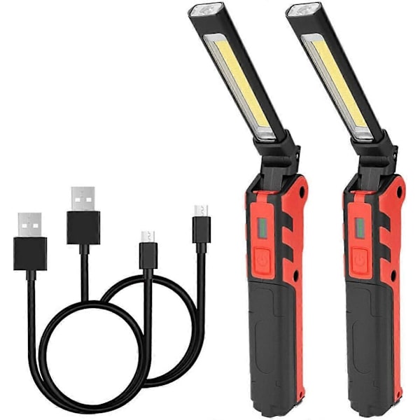 Laddningsbar magnetisk LED-ficklampa - Flexibel inspektionslampa - Automatisk hopfällbar USB-ficklampa utan sladd