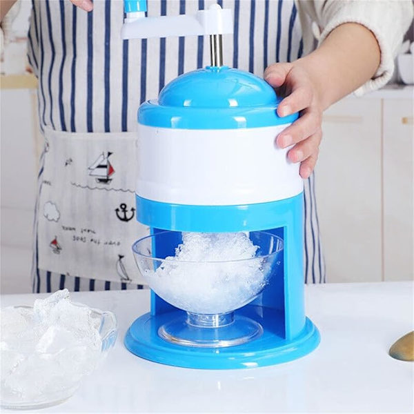 Ismaskin Manuell Ishackare Fruktsmoothie Snökonemaskin Cocktails Slush med Rostfritt Stål Handvev Ishackare för Fester Evenemang