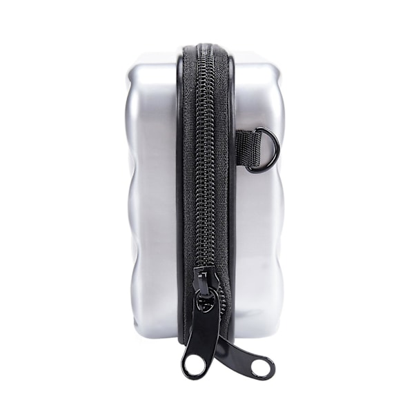 BAELLERRY N1206 ABS+PC Hård Skal Kosmetika Väska Toalettväska Organizer Mini Crossbody Väska Silver