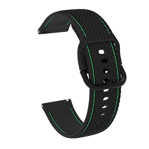 Silikoninen Ompelelinjainen Vaihtoranneke Samsung Galaxy Watch 5 40mm/44mm /Watch 5 Pro 45mm -kelloon Black  Green Line