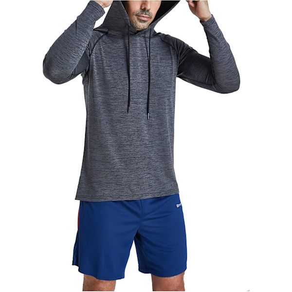 Langermet/kortermet T-skjorte for menn, løping, jogging, topp, t-skjorte, atletisk hettegenser, treningstopper for Ascergery menn