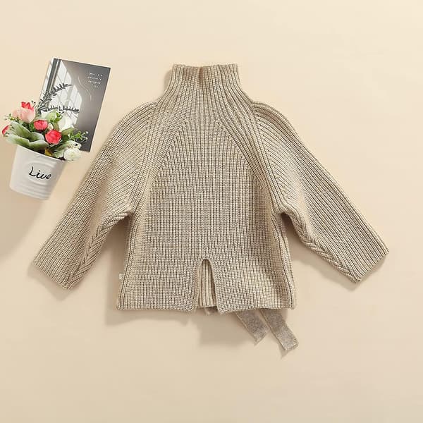 Spædbarn Baby Piger Pullover Sweater Ensfarvet Trøje Langærmet Efterår Vinter Toppe Gave