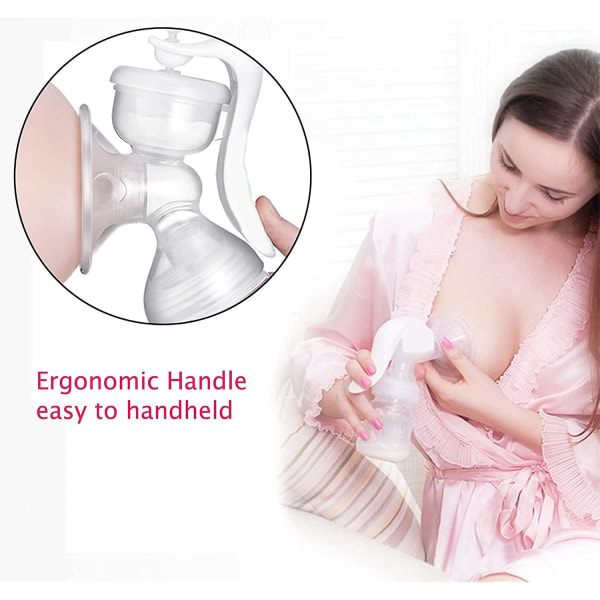 Manuell bröstpump, justerbar sugande silikon handpump amning, liten bärbar manuell bröstmjölksfångare Baby och tillbehör, W