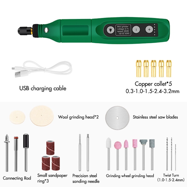Mini Trådløs Multikutter, 5-Hastigheter og USB-Lading Multikuttersett med Tilbehør, Flerbruks 3.7V Elektrisk Multikutter for Sliping, Polering