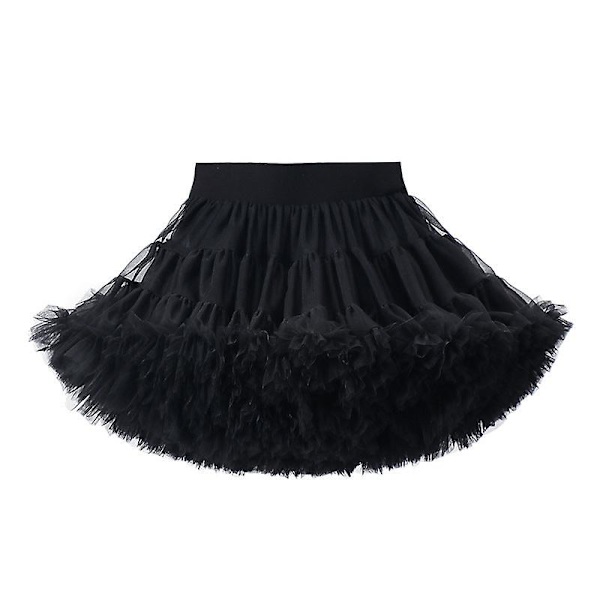 Baby flickor chiffong fluffiga pettiskjolar tutu prinsessa fest kjolar balett danskläder färger meisjes rok 2nd generation black L size height 120-140cm