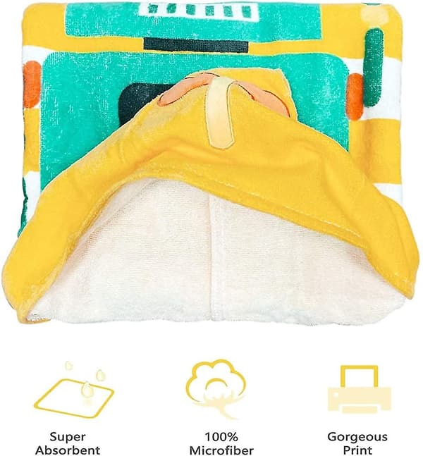 Hettehåndkle Poncho for Barn Myk Absorberende Bomull Barn Småbarn Hette Strand Bade Svømming