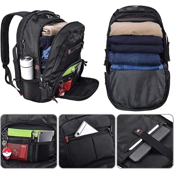 Laptop Ryggsekk 17.3 Tommer Ekstra Stor Business Reiseveske Med Acsergery USB Ladeport Gave