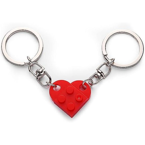 Hjärta Nyckelring Set, Röd Hjärta Nyckelring Litet Par Hjärta Nyckelring Nyckelring, 2 delar Assorted Hjärtdekorationer