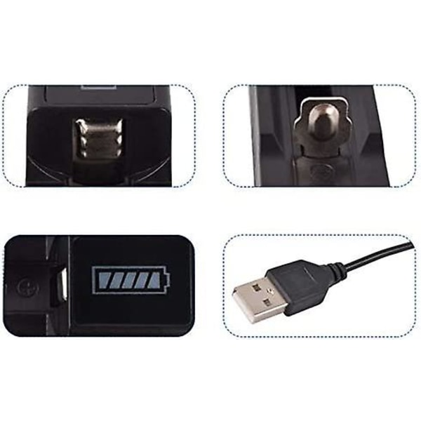 3,7 V litiumbatteri USB-laddare bländande ficklampa tillbehör, svart