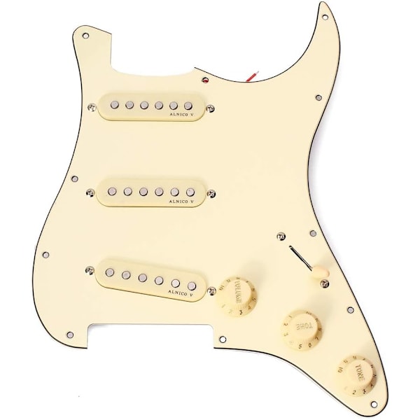 SSS 3-lagers förtrådad laddad pickguard bakplatta med Alnico V pickup-kit för Strat ST elgitarrer ersättningsdelar