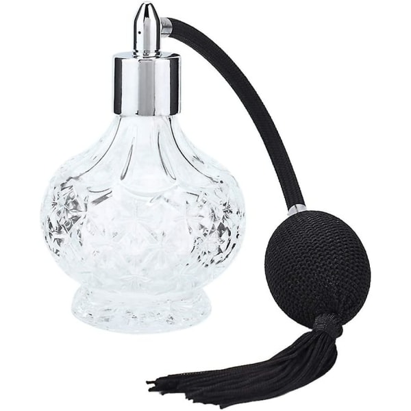 Påfyllningsbar parfymflaska i retrostil med unikt snidat mönster - tomt glas