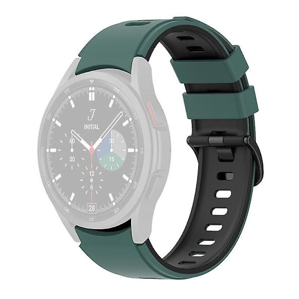 Silikonarmband för Samsung Galaxy Watch6 40/44mm/ Watch6 Classic 43/47mm/Watch 4/5 40/44mm Olive Green  Black