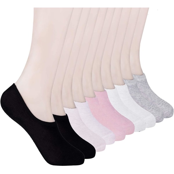 10-pack damstrumpor, bomull andningsbara osynliga strumpor sommarstrumpor