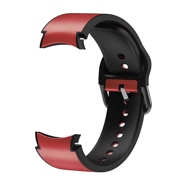 Samsung Galaxy Watch 4/5/6 40/44mm / 5 Pro 45mm Pikakiinnitteinen Pehmeä Nahkapäällysteinen Kellonranneke Red