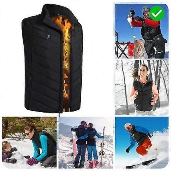 Uppvärmd Väst Fleece Uppvärmd Väst för Män Kvinnor med 3 Justerbara Temperaturer 13 Uppvärmningszoner Elektrisk Uppvärmd Jacka Uppvärmd Väst M