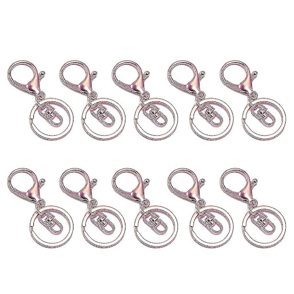 10 kpl Metallinen Kääntyvä Lukko Avaimenperä Metallinen Hummerilukko Avaimenperä Korut Tee-se-itse Rose Gold