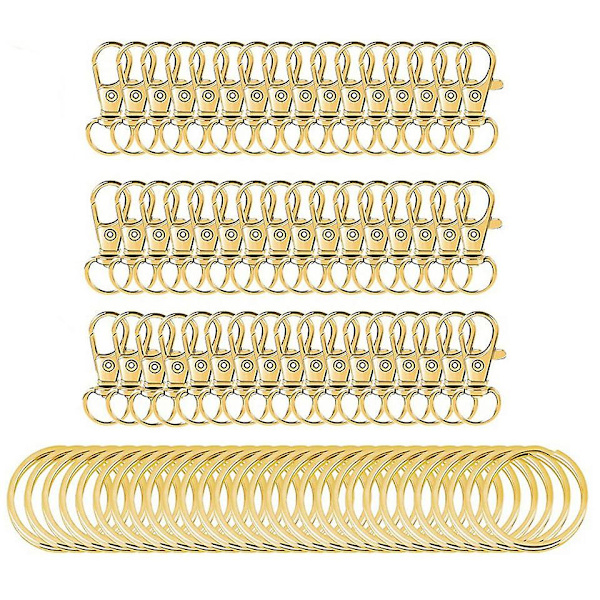 Pyörivät avaimenperät [50 kpl], karabiinihaat ja 50 mm avaimenperät, avaimenpidikekoukku, karabiini avaimenperä, metallinen kääntyvä avaimenperä, käsilaukun tee-se-itse-koristeluun