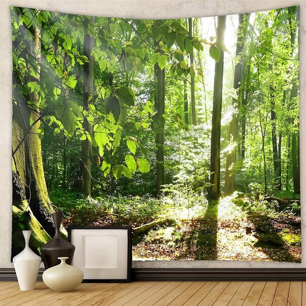 Väggbonad 200 X 150cm Dekorativ Skog, Naturlandskap För Sovrum Vardagsrum Sovsal