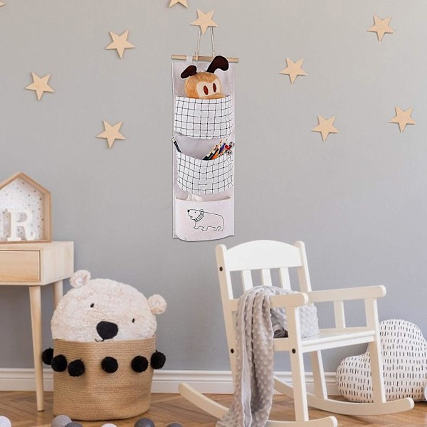 Hängande arrangör 2 stil vägg hängande väska hängande förvaringsväska för barnrum badrum sovrum vit White
