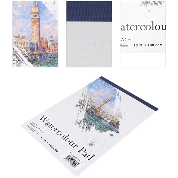Skitsbog Akvarelpapir, 2 Pak A4 A5 Kunstner Serie Universal Skitseblok Notesblok til Maleri Tegning Dagbog Kreativ Notesbog 30 Ark (A5)