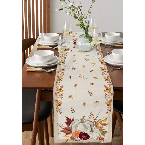 Bordløber - Græskar ahornblad bryllup rustik indretning bordløber julepynt Lxm11655 150x33cm 59x13inch