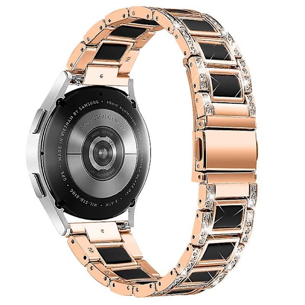 Urrem i rustfrit stål og resin til Huawei Watch GT 2 42mm/Watch 2/Honor MagicWatch 2 42mm Rose Gold  Black