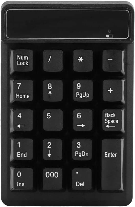 Numerisk tastatur, 19 taster Bærbar trådløs numerisk blok Bluetooth-numpad til computerlaptop, 10 m Bluetooth-forbindelse, Lang arbejdstid